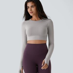 NWT Halara Solid Thumb Hole Cropped Yoga Sports Top